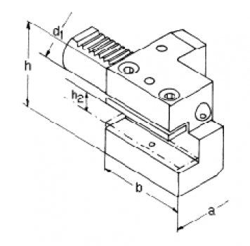 VDI C2 Axial Toolholder, Left-Handed Dimensions